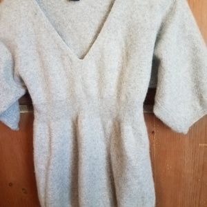 Marina Luna Sweaters - 2-Ply Cashmere V Neck 3/4 Sleeves Gray Sweater Marina Luna Sweaters - 2-Ply Cashmere V Neck 3/4 Sleeves Gray Sweater